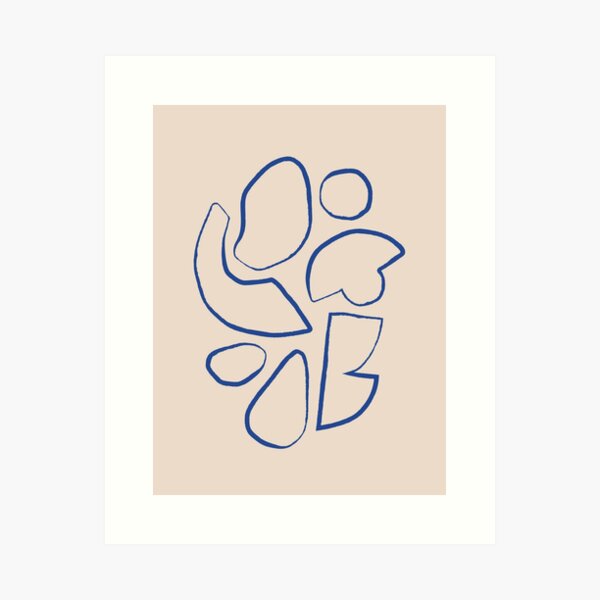 Line Shapes on Beige Art Print