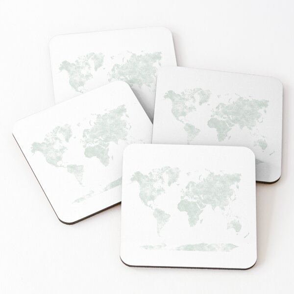 Item preview, world map in soft pastel colors designed and sold by paulrommer.