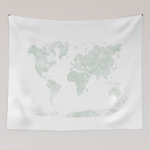 Item preview, world map in soft pastel colors designed and sold by paulrommer.