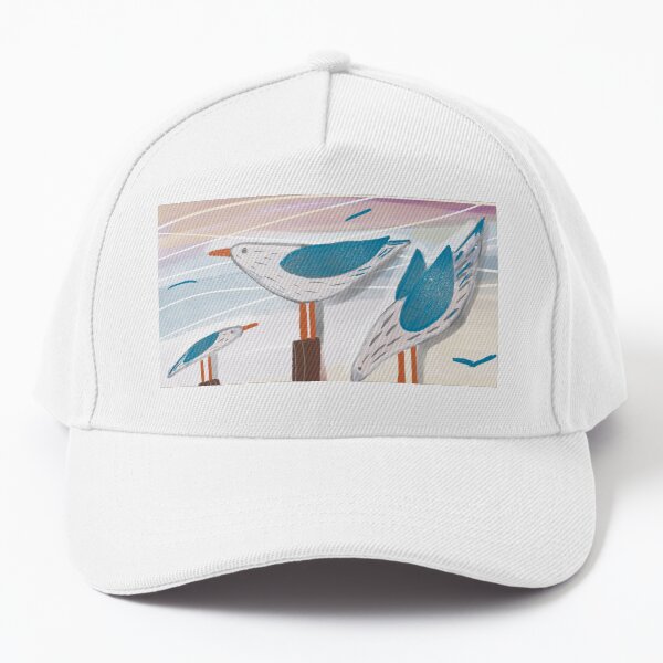 Seagulls on a seaside Baseball Cap