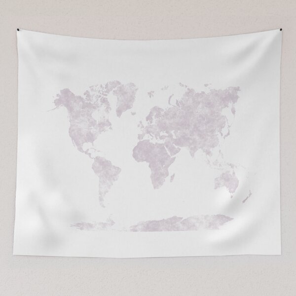 Item preview, world map in soft pastel colors designed and sold by paulrommer.