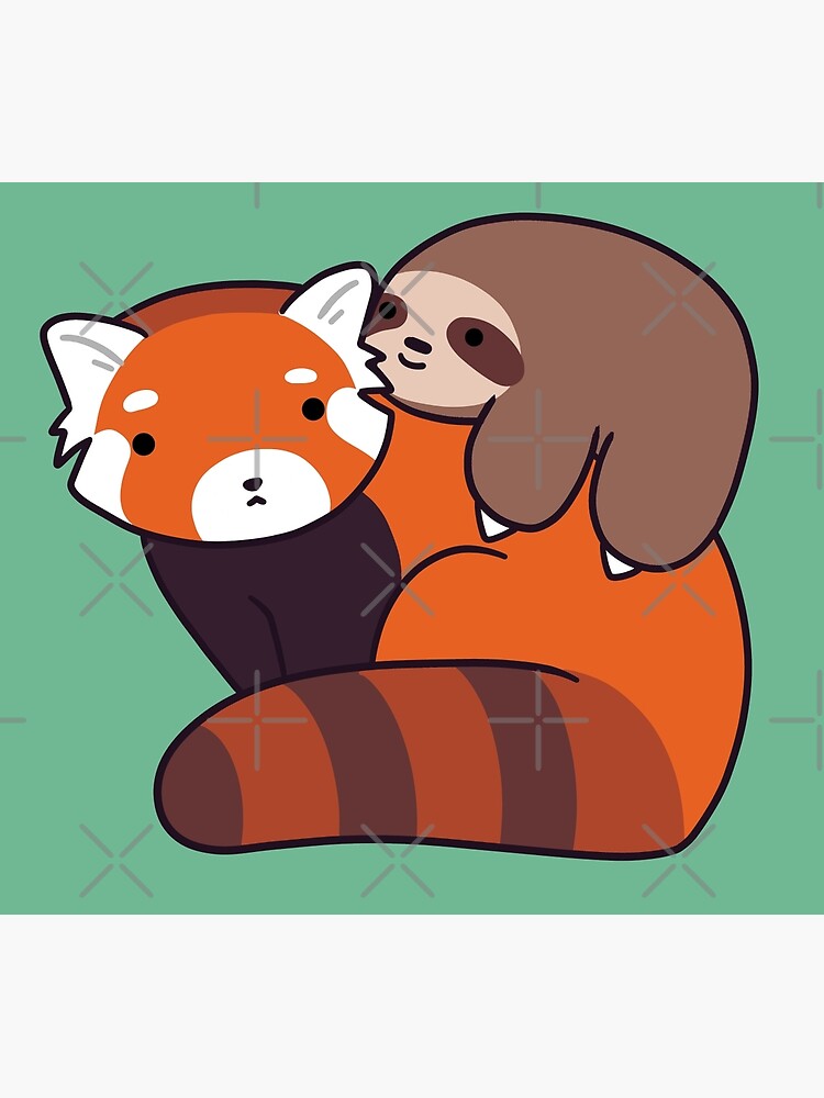 Little Sloth And Red Panda Canvas Print For Sale By Saradaboru Redbubble 