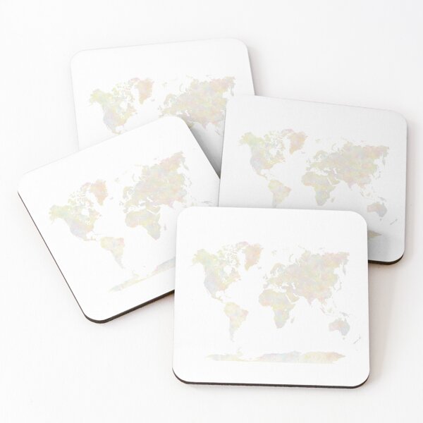 Item preview, world map in soft pastel colors designed and sold by paulrommer.