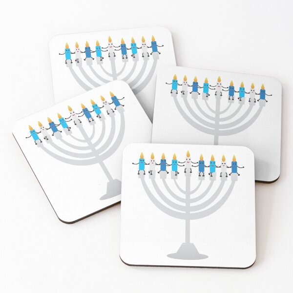 Item preview, Funny Hanukkah illustration, Cute candles characters sitting on Hanukkah menorah designed and sold by sigdesign.