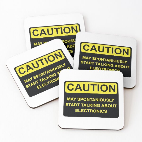 Item preview, Caution May Spontaniously Start Talking About Electronics - Funny Warning Sign, Perfect Gift For Electronics Lover designed and sold by InspireShop.