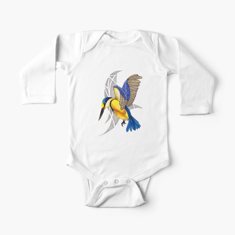 Sacred Kingfisher in flight Baby One-Piece