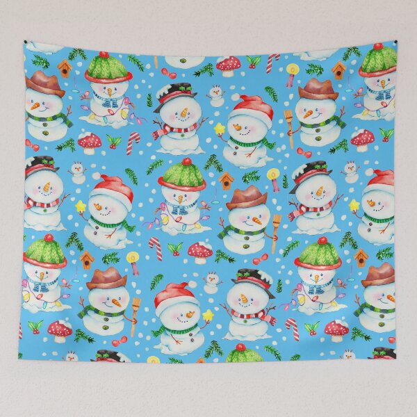 Item preview, Happy snowmans - blue designed and sold by janeferwong.