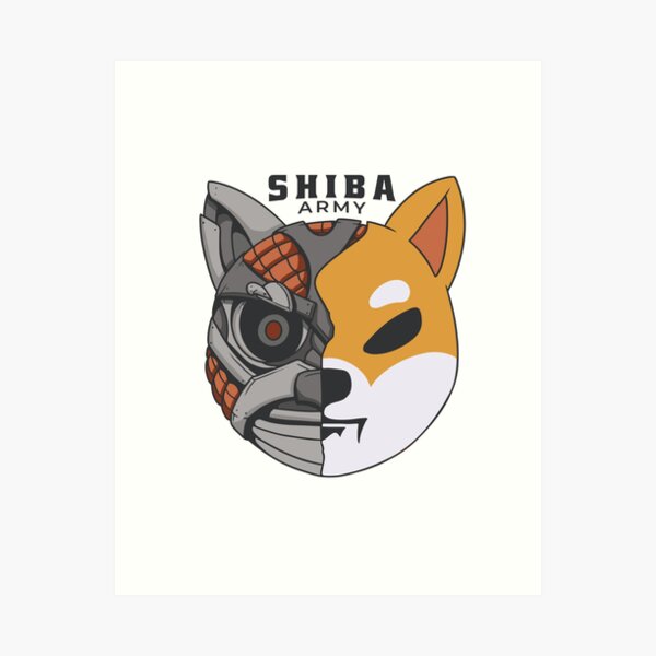 shiba, shiba dog, shiba crypto, crypto shiba, shiba cryptocurrency, robot dog, dog robot, dog army Art Print