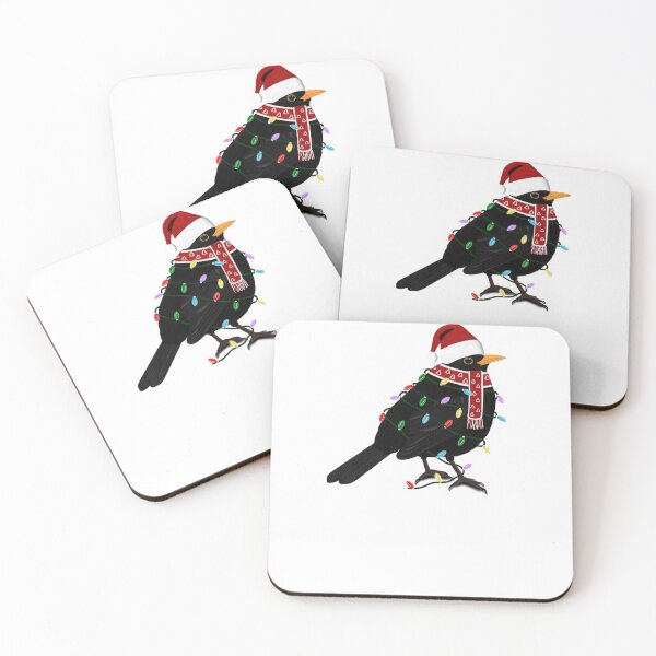 Item preview, Blackbird Christmas Bird Birdlover Birdwatcher Biologist Ornithologist Garden Birds designed and sold by jz-birds.