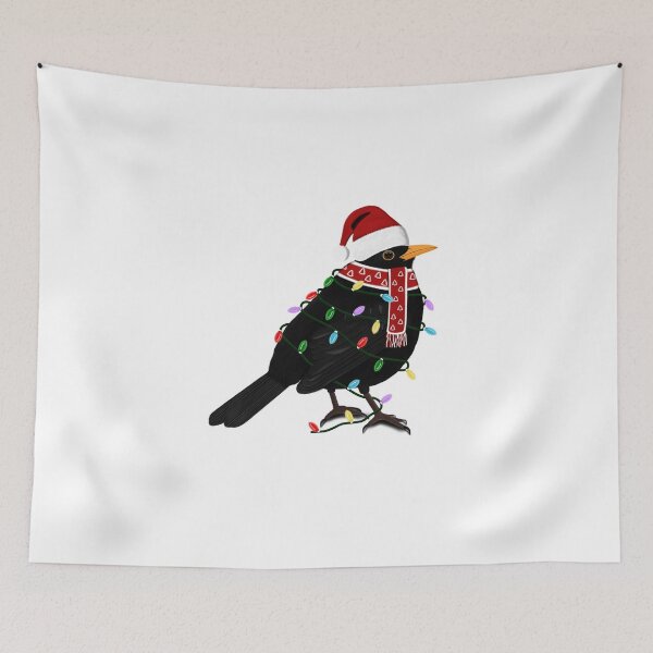Item preview, Blackbird Christmas Bird Birdlover Birdwatcher Biologist Ornithologist Garden Birds designed and sold by jz-birds.