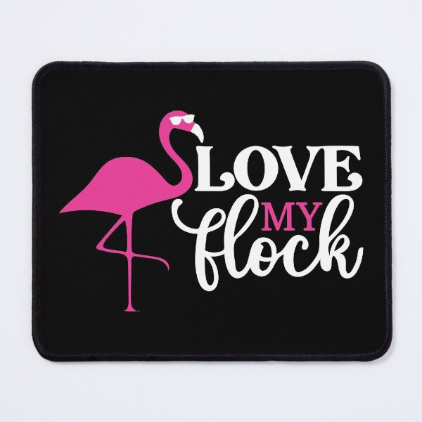 Item preview, Love my Flock Love Flamingo Funny Summer Love Valentine Summer Gift Art Design Happy Life Apparel Essential Motivation Inspiration Joy Mood designed and sold by DesignByHeartUK.