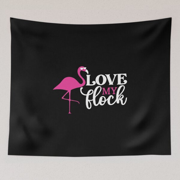Item preview, Love my Flock Love Flamingo Funny Summer Love Valentine Summer Gift Art Design Happy Life Apparel Essential Motivation Inspiration Joy Mood  designed and sold by DesignByHeartUK.