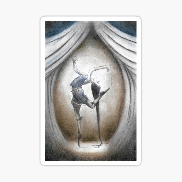 The Night Circus - Contortionist- Dark Theatre ~ pastel painting Sticker