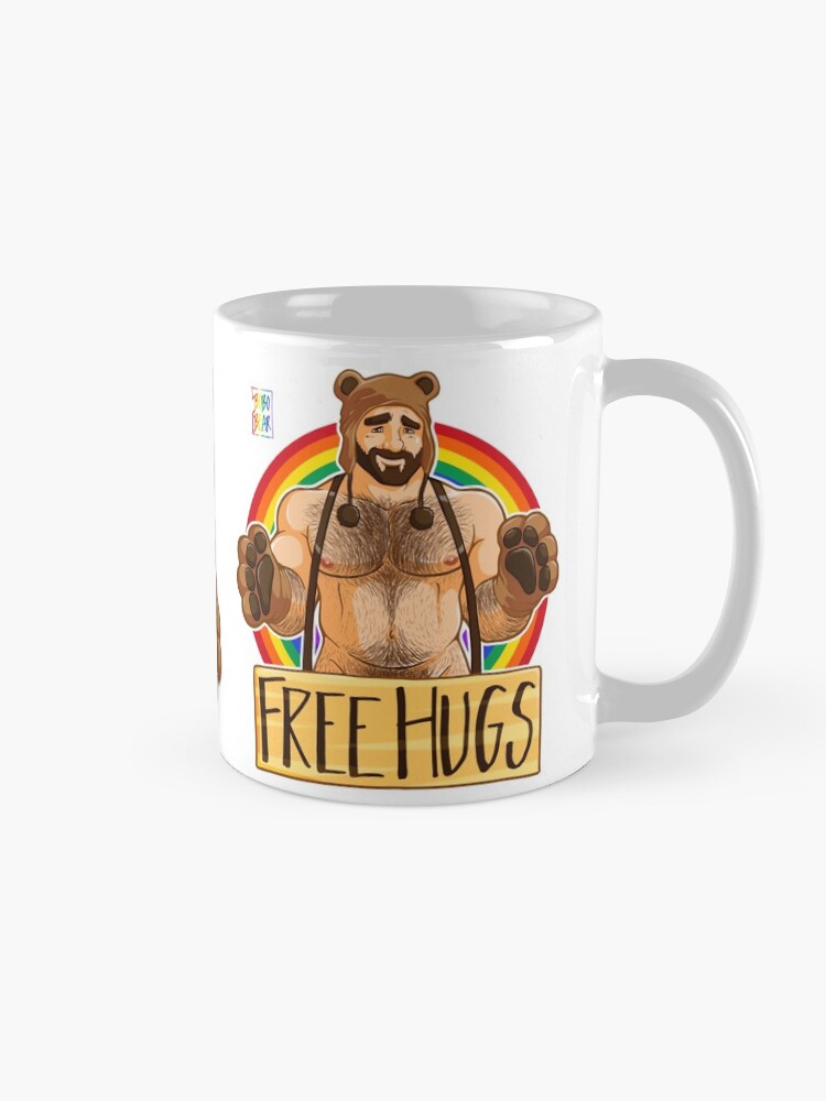 Alternate view of ADAM LIKES HUGS - GAY PRIDE Coffee Mug