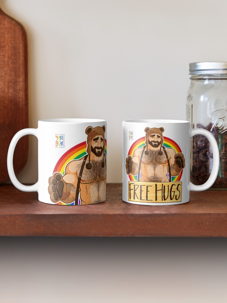 Alternate view of ADAM LIKES HUGS - GAY PRIDE Coffee Mug