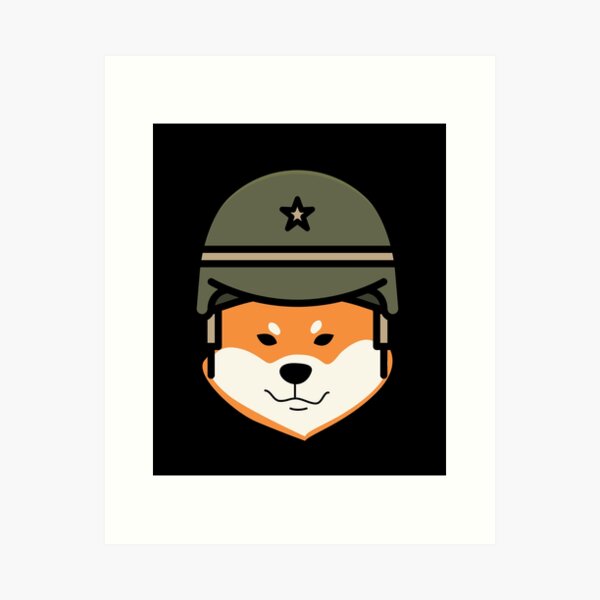 shiba, shiba dog, shiba crypto, crypto shiba, shiba cryptocurrency, robot dog, dog robot, dog army Art Print