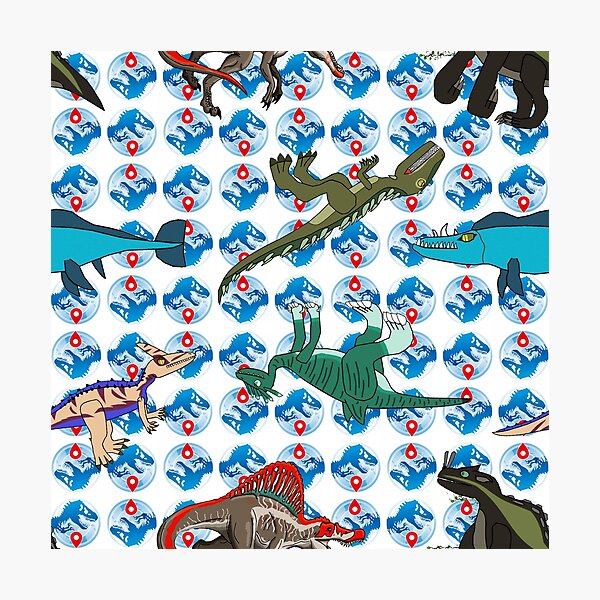 Long Neck Dino Stickers & Magnets Two Dinosaur enjoying Nature In Jurrassic  Park. Masks | Photographic Print