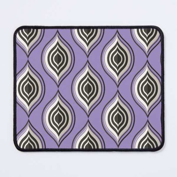 Item preview, Purple black white ogee tribal textile pattern art designed and sold by DADA635.