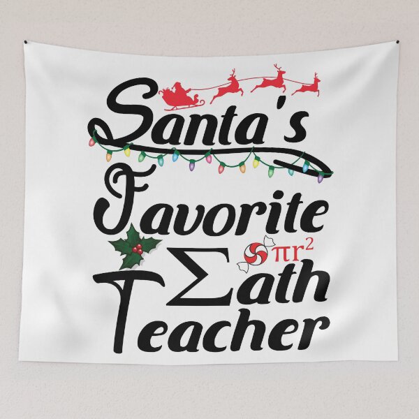 Item preview, Santa's Favorite Christmas Awesome Math Teacher designed and sold by PinkPandaDesign.