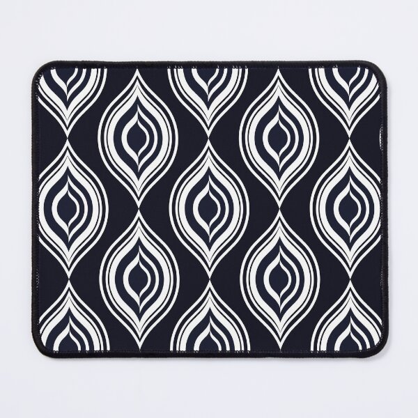 Item preview, Black and white ogee tribal textile pattern art designed and sold by DADA635.