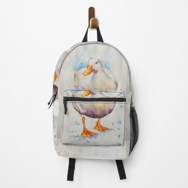 Item preview, Curious Duck White - Unique pen & ink drawing, watercolour portray designed and sold by taherismail.