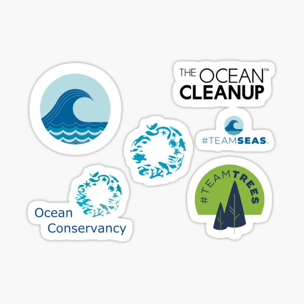 Teamseas, The Ocean Cleanup, Ocean Conservancy and Teamtrees Stickerpack Sticker