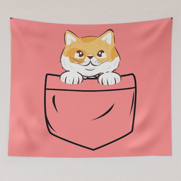 Item preview, Cute orange kitty cat in pocket design designed and sold by Tshepomuza.