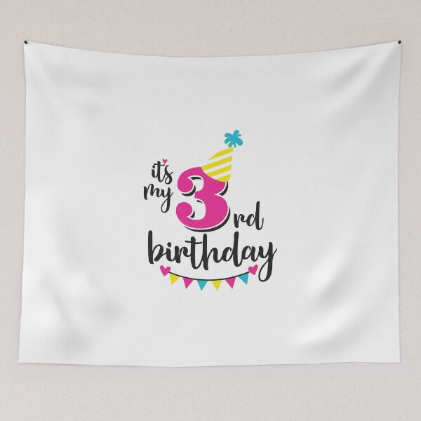 Item preview, 3rd birthday 3 years of being awesome 3 years kid girl boy Off birthday Vacation Inspiration Joy Mood designed and sold by DesignByHeartUK.