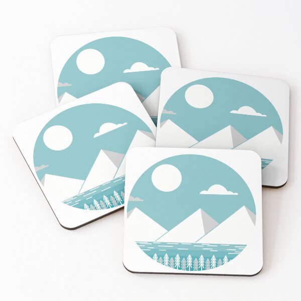 Item preview, Geometric Mountains Line Art Sun Moon Landscape designed and sold by cheapheat.