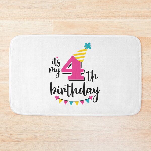 Item preview, 4th birthday 4 years of being awesome 4 years kid girl boy Off birthday Vacation Inspiration Joy Mood designed and sold by DesignByHeartUK.