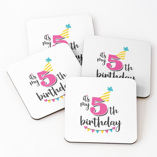 Item preview, 5th birthday 5 years of being awesome 5 years kid girl boy Off birthday Vacation Inspiration Joy Mood designed and sold by DesignByHeartUK.