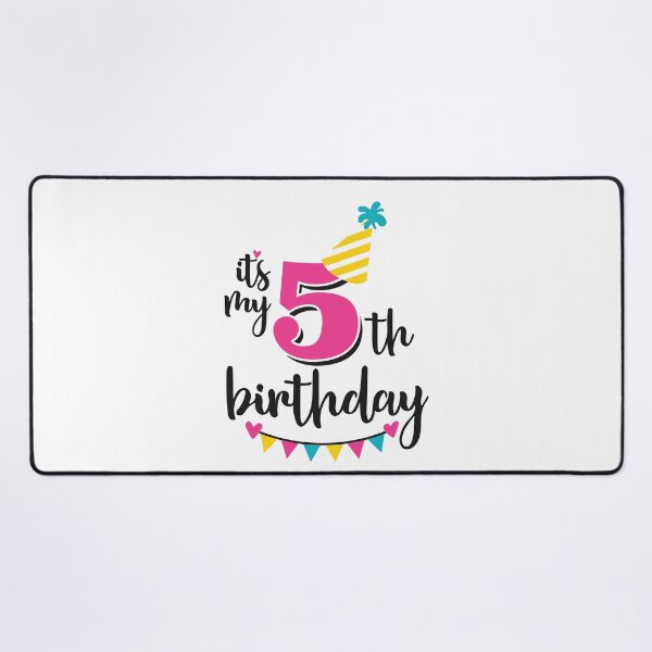 Item preview, 5th birthday 5 years of being awesome 5 years kid girl boy Off birthday Vacation Inspiration Joy Mood designed and sold by DesignByHeartUK.