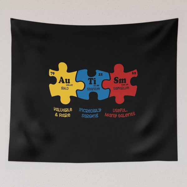 Item preview, Autism Chemical Element Puzzle Pieces Periodic Elements Spelling Au-Ti-Sm designed and sold by Dolphin Graphic.
