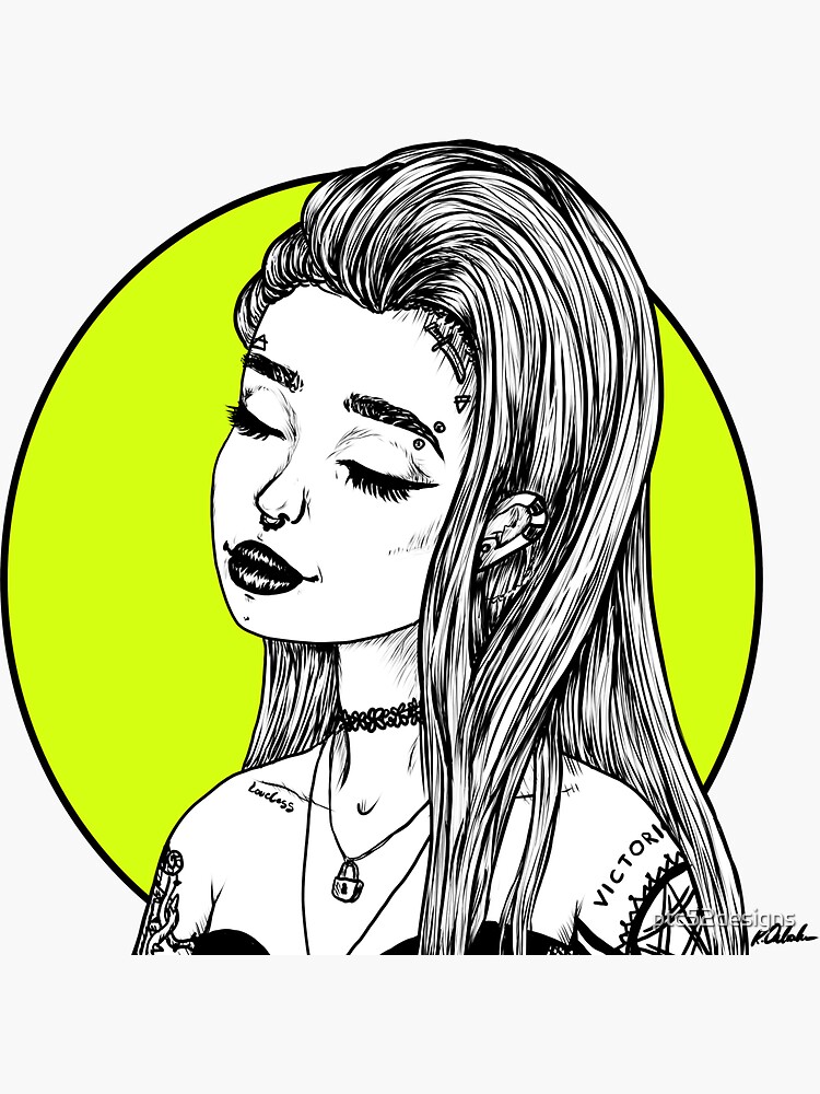 "Metal girl no. 1" Sticker for Sale by ptc52designs Redbubble