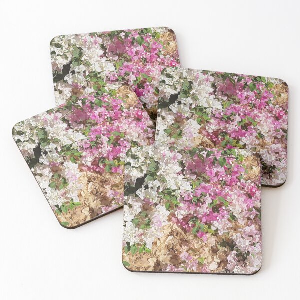 Artikelvorschau, Blütenmuster, Rosa, Weiß, Grün, Farbe, Romantik, Blumen, Blumen, Natur, Botanik, Blüte, Frühling, Blume, Trend, Trend, Sommer, Sonne, entworfen und verkauft von PrintedDreams.
