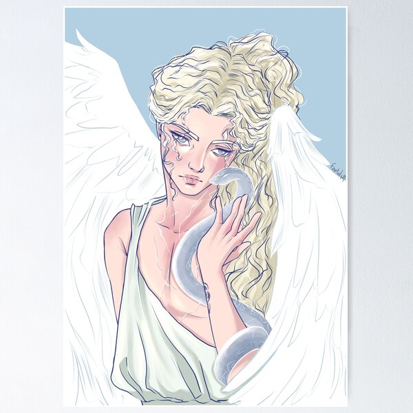 Item preview, Blonde Angel Boy with White Snake designed and sold by Fantalf Shop.