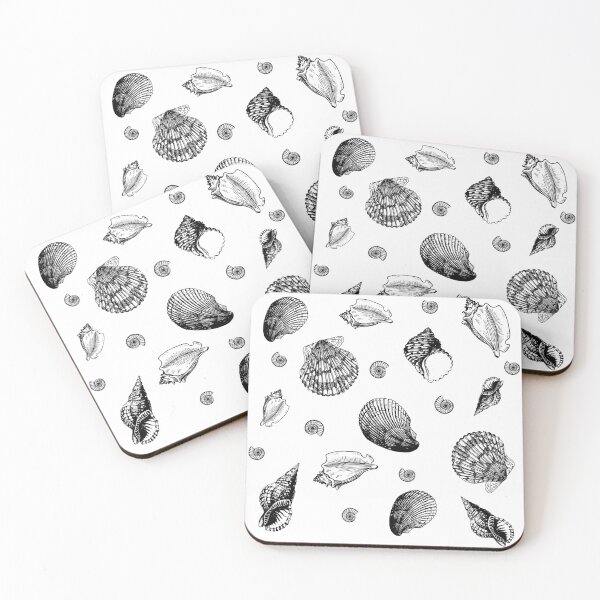 Item preview, Shell pattern in black and white designed and sold by S-and-W-4ever.