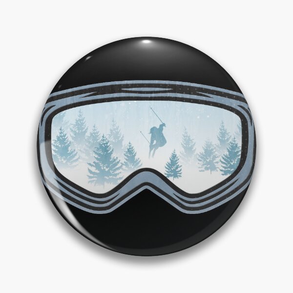 Item preview, Ski Goggles Skier Silhouette Snowy Forest designed and sold by JordanHolmes.