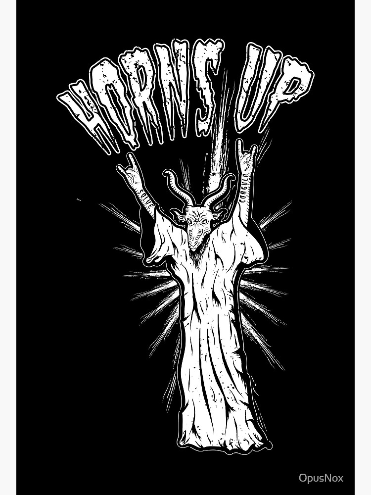 "Metalhead Goat Cultist "HORNS UP"" Poster for Sale by OpusNox Redbubble