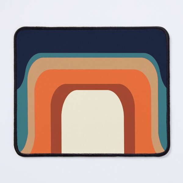 Aperçu de l'œuvre Le style moderne du milieu du siècle rencontre l'arc-en-ciel orange et bleu des années 1970 créée et vendue par MonstersMashU.