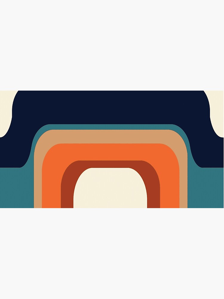 Mid-Century Modern Meets 1970s Orange and Blue Rainbow by MonstersMashU