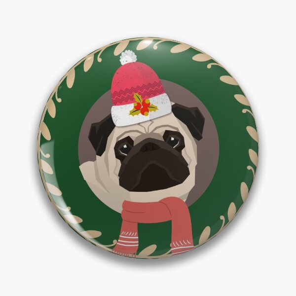 Item preview, Pug Christmas Portrait Sticker designed and sold by dreamincolor.