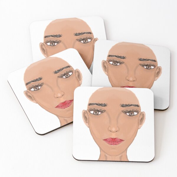 Item preview, Pretty tan bald lady without hair  painting art drawn by tablet designed and sold by ramezamr.