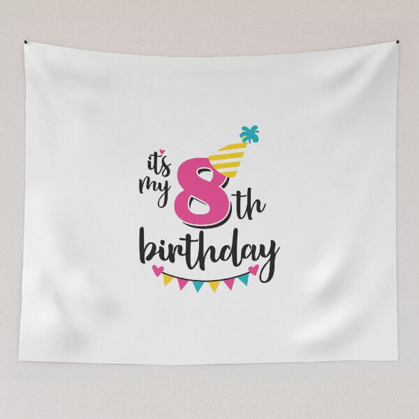 Item preview, 8th birthday 8 years of being awesome 8 years kid girl boy Off birthday Vacation Inspiration Joy Mood designed and sold by DesignByHeartUK.