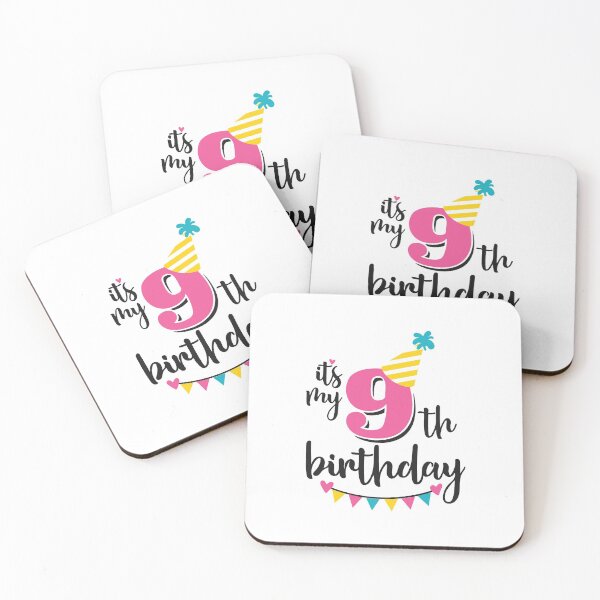 Item preview, 9th birthday 9 years of being awesome9 years kid girl boy Off birthday Vacation Inspiration Joy Mood designed and sold by DesignByHeartUK.