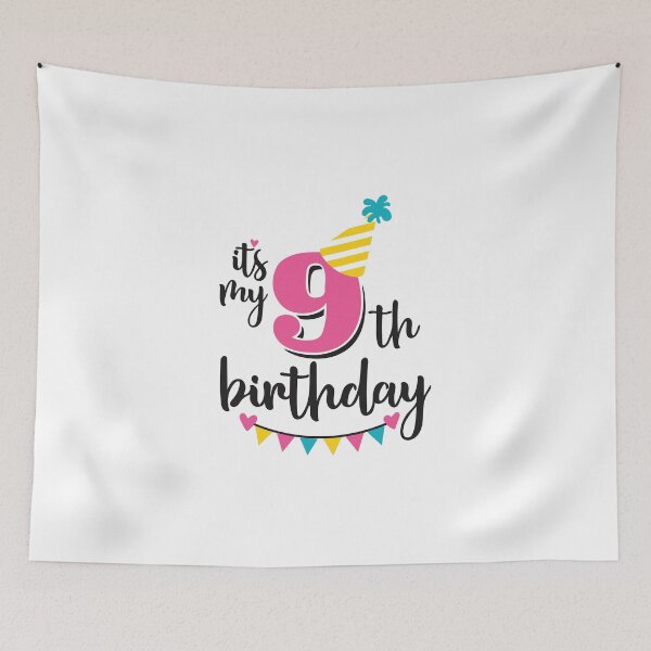 Item preview, 9th birthday 9 years of being awesome9 years kid girl boy Off birthday Vacation Inspiration Joy Mood designed and sold by DesignByHeartUK.