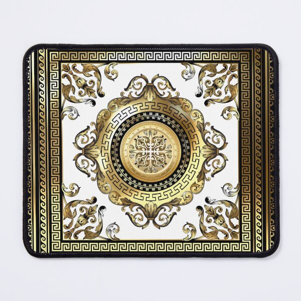 Item preview, Ornate Baroque White Gold Black Greek Key Border designed and sold by Yiorgos Designs.
