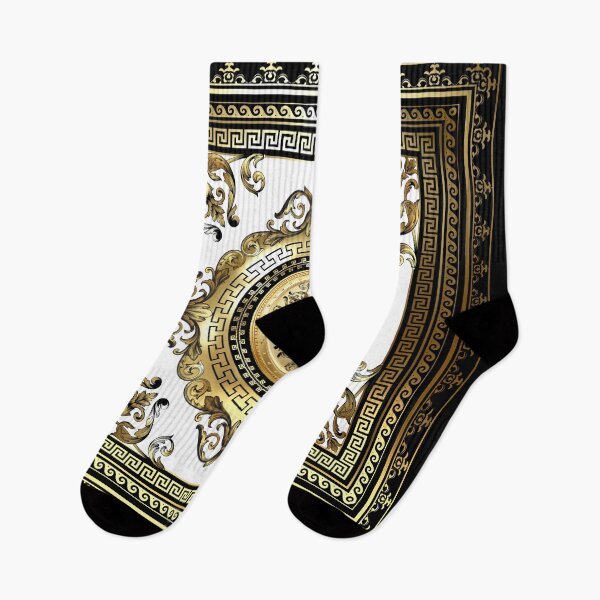 Item preview, Ornate Baroque White Gold Black Greek Key Border designed and sold by Yiorgos Designs.