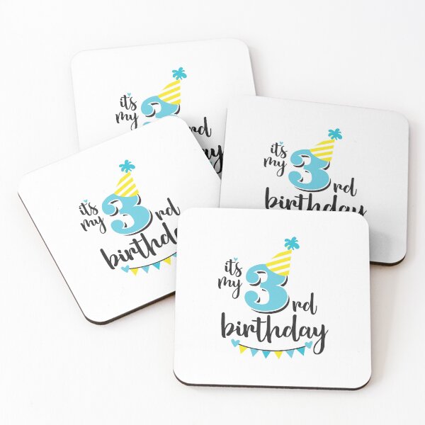 Item preview, 3rd birthday 3 years of being awesome 3 years kid girl boy Off birthday Vacation Inspiration Joy Mood designed and sold by DesignByHeartUK.