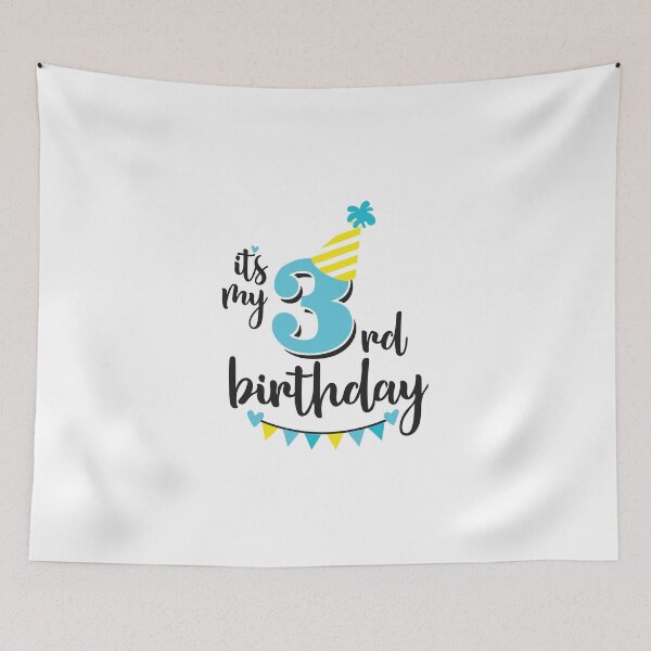 Item preview, 3rd birthday 3 years of being awesome 3 years kid girl boy Off birthday Vacation Inspiration Joy Mood designed and sold by DesignByHeartUK.